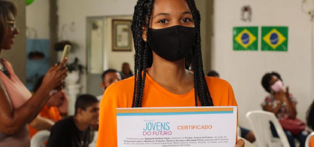 Jovem participante do projeto durante evento de finalização da iniciativa em Castelo Branco. Foto: Mateus Lopes